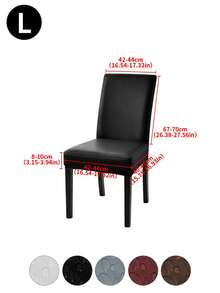 1 pieza Funda de silla de PU impermeable negra, ¡fácil de limpiar! Tela resistente al agua, a prueba de polvo, alta elasticidad, cobertura completa antideslizante sin desplazamiento, universal para sillas de comedor y sillas de oficina - Multicolor - Ver 15