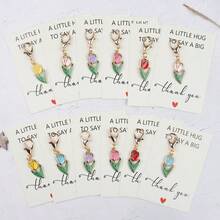 6pcs/12pcs Tulip Keychain With Thank You Card, Ideal Gift For Birthday, Wedding, Teacher's Day, Anniversary, Party, Thanksgiving, And Perfect Choice For Friends - Multicolor - View 5