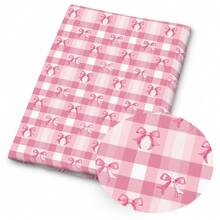 1pc Pink Bow Print Fabric - 59 X 19.68 Inches (150 X 50 Cm) Pre-Cut Polyester Fabric With Sweet Checks Pattern - Suitable For DIY Sewing, Scrapbooking, Tablecloths And Crafts - Bow - View 11