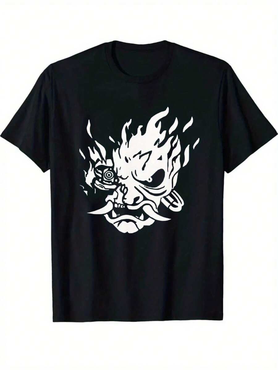 Camiseta de algodón 100% con estampado, nueva colección 2026: cómoda y fácil de usar, ideal para todas las personas. - Negro - Ver 1