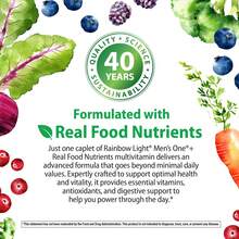 Rainbow Light Mens Multivitamin One + | 150 Caplets | Supports Cellular Energy & Immune Health | With Vitamins C, D, And Zinc | Real Food Nutrients, Digestive Enzymes & Probiotics - 150裝(1包) - 查看 6
