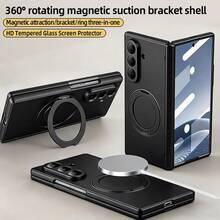 VIETAO Casing Ponsel Pelindung Portabel dengan Dudukan Ponsel Tak Terlihat yang Dapat Berputar 360° dan Pengisian Daya Nirkabel, Kompatibel dengan Galaxy Z Fold 8 Ultra 7 6 5 4, Pelindung Layar Kaca Tempered, dan Penutup Flip. - Hitam - View 9