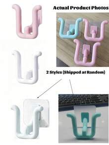 3pcs No Drill Bathroom Shoe Rack Adhesive Hooks System, Easy To Install And Organize, Durable Drainage Shoe Storage Hooks For Boots, Slippers, Sandals Wall Mounted Rack, Quick Installation, Sturdy Adhesion, Space Saving, Modern Minimalist Style, Suitable For Busy Households Tidy And Convenient Shoe Storage, 1 Set - Multicolor - View 5