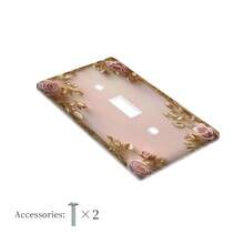 1pc 1-Gang/2-Gang Gold Rose Decorative Switch Panel, Heat-Resistant & Fade-Resistant Power Socket Cover Plate, Decorative Wall Panel, Easy To Install For Home, Kitchen, Bathroom Decor, Bathroom Wall Decor, Wall Decor, Universal For Bathroom/Bedroom/Living Room/Kitchen, Includes Screw Accessories - A - View 12