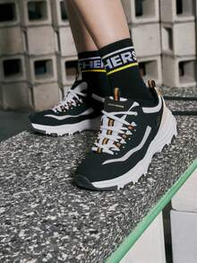 Skechers 女士D'LITES系列时尚系带运动鞋，2026春季新款休闲厚底运动鞋，8730066-BKGD - 8730066-BKGD - 查看 3
