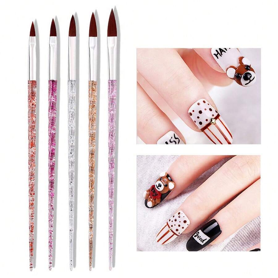 Beginner's Nail Art Set, Including 12 Nail Polish Brushes / 5 Crystal Painting Brushes / 12 Practice Training Cards. Nail Art Tools, Suitable For Beginners For DIY Nail Art And Salon Care Products. - Multicolor - View 1