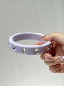 Pulsera de resina con strass de colores estilo Harajuku creativo Y2K, nuevo estilo primavera/verano, adecuada para fiestas, vacaciones, festivales de música - Multicolor - Ver 14