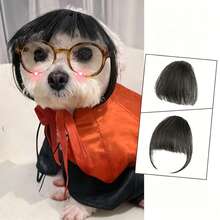Pet Synthetic Fiber Wig For Dogs And Cats, Straight Bangs, Non-Shedding, Funny Prank Holiday Prop, Fake Bangs For Daily Wear And Holiday Party, Halloween - Multicolor - View 4