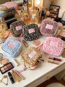 3D Cute Doll Shaped Makeup Bag, 2-In-1 Doll Storage Portable Small Item Pouch, Desktop Cosmetic & Accessories Organizer, Multiple Colors To Choose From, Round & Full Body Design With Secure Compartment Inner Pockets, Neatly Organize Powder, Lip Gloss, Earphones And Hair Ties, Ultra-Soft Crystal Velvet Surface Provides 360° Soft Cushioning, Effectively Buffers Daily Carrying Bumps - Multicolor - View 5