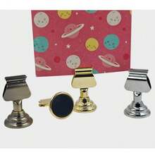 Mini Stainless Steel Table Number Holder, Table Card & Desk Nameplate Holder, Multi-Functional Card Holder, Suitable For Wedding Party Graduation Ceremony Restaurant Home Office Decoration & Memo - Multicolor - View 5