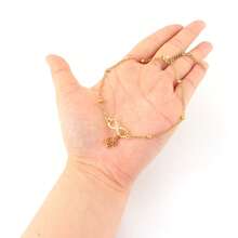 1pc New Fashion Infinite Symbol Initial Golden Stainless Steel Bead Chain Anklets For Women - Golden Letters - View 3