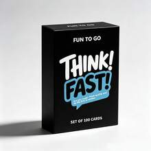 Think Fast - 100張卡牌遊戲，適合2-10位成人與家庭，快速反應挑戰與爆笑反轉，適合遊戲之夜、泳池派對、露營、晚餐等場合，家庭遊戲之夜與聚會的完美選擇 - 黑色 - 查看 7