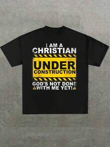 Christian Inspirational T-Shirt - Faith "I Am A Christian In Progress" - Black - View 1