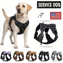 Heavy-Duty Reflective Large Dog Harness (Includes Stickers And 2 Random Anti-Lost Bells), Polyester Pet Vest With Control Handle, Hand Wash Only, Suitable For Training And Working Dogs - No More Pulling Or Suffocation. - Multicolor - View 16