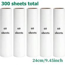 Lint Roller Refill 5 Packs, 9.45 Inch Rolls, 1.5 - Inch Inside Diameter, 300 Sheets, Pet Hair Removal, Lint, Dust, And Debris. - White - View 1