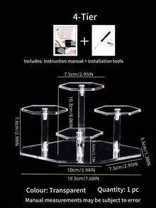 1 Classic Acrylic Display Stand, 3/4/7 Mini Figure Display Cabinet, Octagonal Circular Product Stand, Suitable For Action Figures, Cosmetics, Perfumes, Statues, Jewelry, Collectibles - Independent, Mini Doll Display, Product Display - Multicolor - View 9
