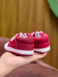 Spring Summer Autumn Unisex Infant Canvas Shoes 0-1 Years Old Lace-Up Soft Sole Infant Toddler Walking Shoes Fashion Sports Shoes - Red - View 6