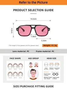 2pcs Men's PC Material Classic Square Double Bridge Large Frame Minimalist Personalized Fashion Glasses, Suitable For Party, Casual, Vacation, Travel, Beach, Daily Wear - 2-piece Combo Pack (Black Black Ten Black Red) - View 5
