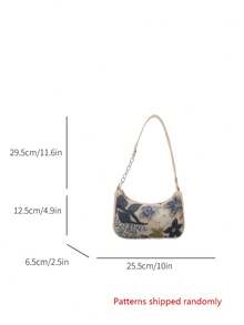 Vacation Beach Bag Straw Woven Bag Sequin Shiny New Women's Bag Single Compartment Underarm Baguette Bag Random Pattern - Blue - View 8