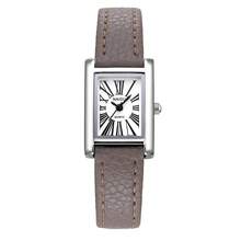 1pc Women's French Vintage Roman Numeral Square Quartz Wristwatch, Suitable For Daily Commute, Holiday Gift Wear - Grey - View 8