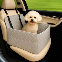 Washable Detachable Pet Car Seat With Storage Pocket For Dogs Up To 35lbs - Gray - View 3