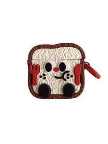 1 pieza Funda protectora de auriculares Bluetooth con diseño 3D de tostada de chocolate con expresión súper linda de dibujos animados, compatible con Apple Pro 2/1/2/Pro/3/4ª generación (auriculares no incluidos) - Multicolor - Ver 7