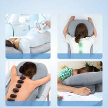 Dieses Kissen-Set Für Bauchschläfer, Inklusive Gesichtsmassagekissen, Wurde Speziell Für Diese Schlafposition Entwickelt. Hergestellt Aus Memory-Schaum Und Ausgestattet Mit Einem Abnehmbaren Kissenbezug, Ist Es Die Ideale Wahl Für Entspannung Zu Hause, Nackenstütze Und Erhöhten Schlafkomfort. - Grau - Übersicht 6