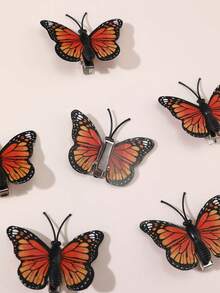 10pcs/Set Juego de pinzas para el cabello de mariposa coloridas para niñas, combinación adecuada para decoración diaria - Multicolor - Ver 3
