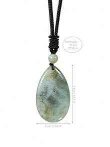 Yumfeel Kalung Liontin Batu Labradorit Alami Bentuk Tetesan Air Mata, Unisex, Tenun Tangan. Gaya Vintage Bohemian. Cocok untuk Pemakaian Sehari-hari dan Acara Perayaan. - MultiWarna - View 3