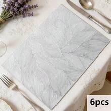 1-8pcs Rectangular Minimalist PVC Placemats, Washable, Easy To Clean, Wipe-Clean, Non-Slip, Dining Table Mats, Sweet Reverie, Elegant Placemats, Dining Table Setting, Kitchen Tabletop Mats, Holiday Wedding Decor - Multicolor - View 26