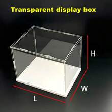 White Base Detachable Transparent Display Box, Display Case, Storage Box, High Transparency, Suitable For Toy Cars, Figurines, Crafts, Collectibles, Ornaments Storage And Organization, Available In Different Sizes - White Background - View 15