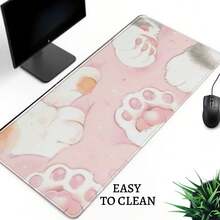 Mousepad gaming ekstra besar ini memiliki desain datar 2D, menjadikannya sempurna untuk para gamer. Mousepad kucing merah muda yang menggemaskan ini memiliki desain anime yang lucu dan alas karet anti selip, sehingga cocok untuk penggunaan di kantor dan komputer. - Mouse Pad - View 4