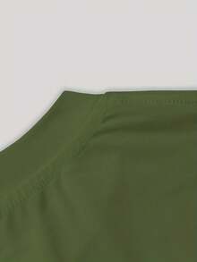Men's T-Shirt With Angel Print - Army Green - View 3