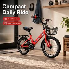 Bicycle With Basket, 4 Colors Randomly Delivered, Suitable For Park/Community/Street Travel 12in-20in - A - View 2