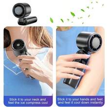 Portable Handheld Cooling Ice Fan Mini Turbo Fans Rechargeable Personal Fans - Más - Ver 9