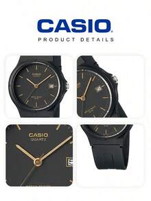Casio Youth 系列，時尚簡約優雅經典的類比腕錶系列，具日期顯示功能，石英機芯，樹脂錶帶，日本與韓國製造。女款腕錶，黑色錶盤 MW-59-1E，聖誕前夕的聖誕禮物，適合聖誕節。 - 黑色 - 查看 5