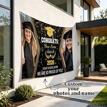 1 pieza Tapiz de pared personalizable y personalizado, se pueden añadir fotos y texto, adecuado para cumpleaños, bodas, Halloween, Navidad, fiestas, Día del Padre/Día de la Madre, decoración del hogar, estética del dormitorio - Multicolor - Ver 2