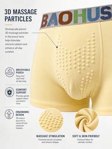 4pcs Men's Breathable Boxer Briefs, Acupressure Design For Comfort Daily Underwear - Multicolor - View 2