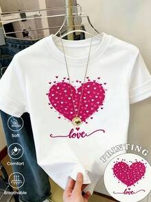 180 g de peso, fabricada en México. Nueva camiseta de manga corta para parejas, de primavera/verano, con estampado, diseño unisex, ideal tanto para el trabajo como para ocasiones informales. - Blanco - Ver 1