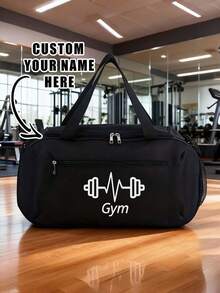 Customizable Name Large Capacity Travel Tote Bag, Suitable For Girls, Boys And Teenagers, Lightweight Sports Gym Bag With Shoe Compartment, Can Be Used As Carry-On Luggage, Perfect For Travel, School Or Fitness - Multicolor - View 2