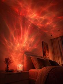 16 Color Water Ripple Aurora Projector Light, RGB LED Ambient Night Light With Remote Control & Touch Switch, USB Powered Dimmable Mood Lamp For Bedroom Room Decor Party Bar - Cylindrical Water Ripple Atmosphere Light - View 6