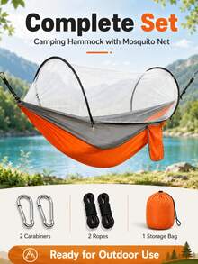 1pc/Set Hammock Automatic Quick Opening Mosquito Net Outdoor Camping Pole Hammock Swing Anti-Rollover Nylon Rocking Chair 220x100cm - Multiple Styles - View 2