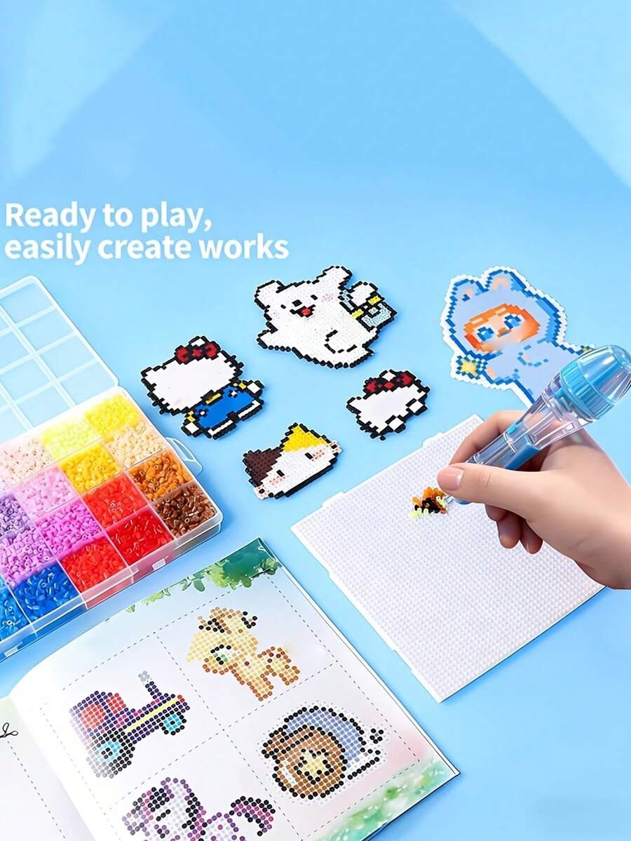 Perler 珠珠筆 2.6mm 筆尖，自動出珠機構，適合 3D 像素珠珠創作，人體工學握把設計，DIY 筆與創意手工實用工具