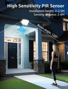 Aigostar – Foco LED de 50W con Sensor de Movimiento, Súper Brillante para Exterior, 4600 Lúmenes, Luz Fría 6500K, IP65 Impermeable, Proyector LED Ideal para Jardín, Garaje y Patio (Paquete de 2) - 50W - Ver 5