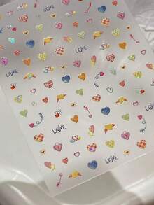 1件彩虹箔亮片愛心LOVE字母貼紙，Ins多巴胺馬卡龍配色，飾有微小閃亮水鑽，丘比特之箭設計，浮雕3D閃亮紋理，自黏防水耐刮，撕除不留殘膠，適用於DIY手機相機、拍立得、水壺，甜酷多巴胺女孩風，網紅同款氛圍手工配件，最佳閨蜜節日禮物，色彩繽紛百搭 - 1pc YT6714 - 查看 5
