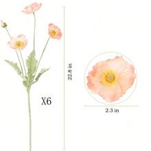 1/3/5/6支仿真罂粟花，长59厘米，每枝4朵，简约现代风格，可弯曲且不褪色 - 适合DIY花墙、场景装饰、客厅/卧室花瓶插花、婚礼、派对、桌面装饰。秋冬季节赏花，亦可用于家居装饰、厨房装饰、婚礼装饰、餐桌摆饰。 - 珊瑚粉 - 查看 13