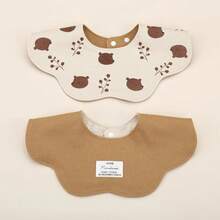 Cotton Towel For Newborn Babies, Country Floral Style Triangular Bandana For Boys And Girls, Baby Bib Accessory. - 米色 - 查看 1