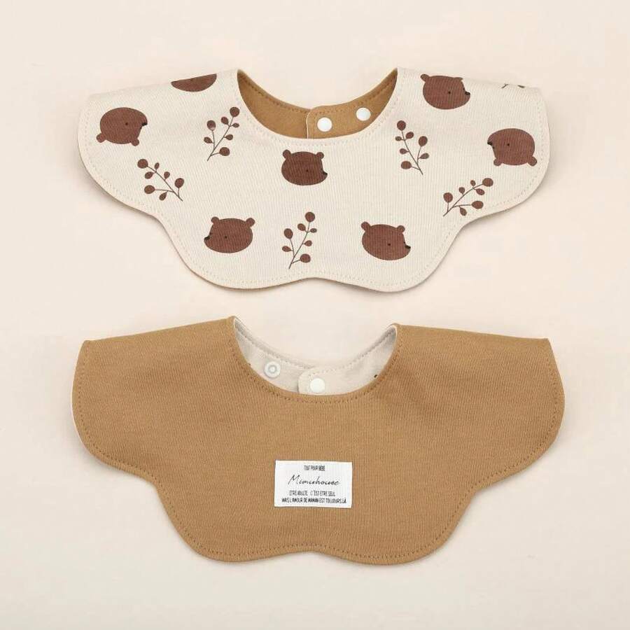 Cotton Towel For Newborn Babies, Country Floral Style Triangular Bandana For Boys And Girls, Baby Bib Accessory. - 米色 - 查看 1