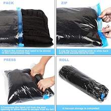 DAWNTREES Paquete de 6 bolsas de embalaje de compresión para viajes almacenamiento al vacío 40 x 60 cm almacenamiento de compresión enrollable no necesita aspiradora y organizadores de embalaje - Almacenamiento al vacío 40x60cm - Ver 5