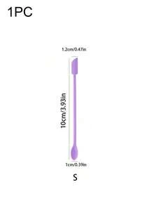 1/3 pièces Spatule de récupération en silicone à double tête 2 en 1 pour cosmétiques, spatule pour bouteille vide, spatule pour gel douche, outil de grattage de fond de teint, petite cuillère - Multicolore - Voir 10